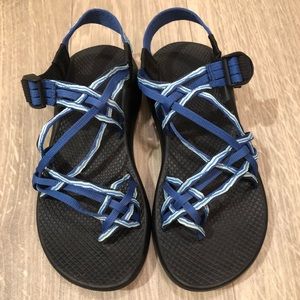 Blue Women’s Chacos with toe strap - size 9